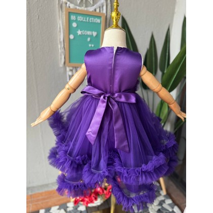 [1-7Y]PRINCESS BABY GOWN 857- WITH HEADBAND #67538