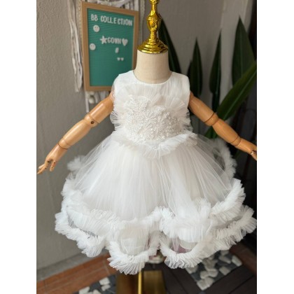[1-7Y]PRINCESS BABY GOWN 857- WITH HEADBAND #67538